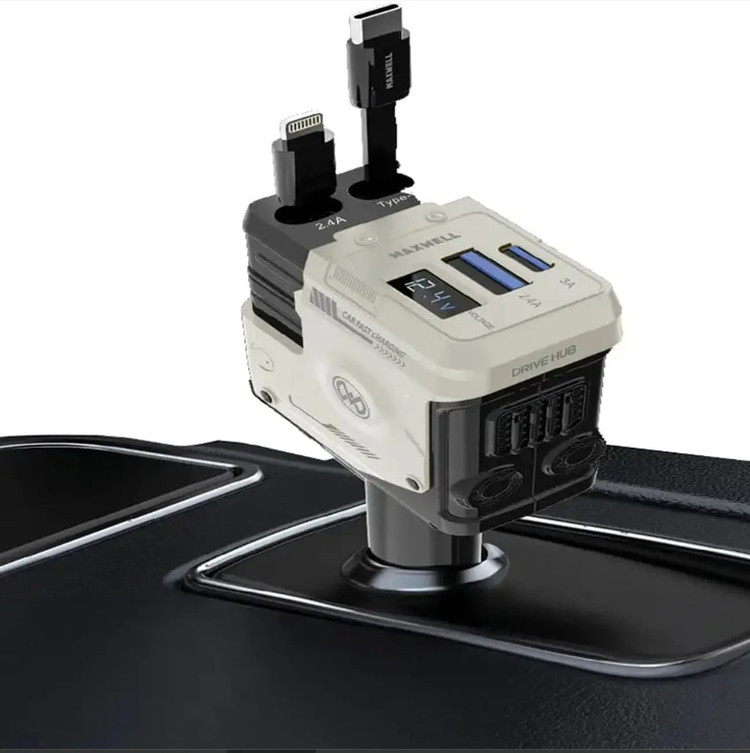شارژر فندکی ۱۲۰ وات مدله Maxwell drive hub