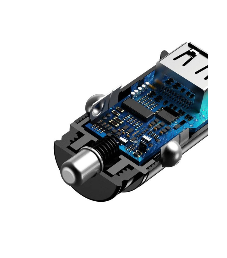 شارژر فندکی باسئوس ۳۰ وات مدل CCAL_YS01دو پورت USB_C/USB_A